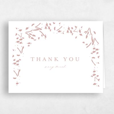 Dusty Rose, Pink Wedding Thank You - Regal Landscape Letterpress