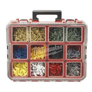 10-Compartment Red Deep Pro Small Parts Organizer