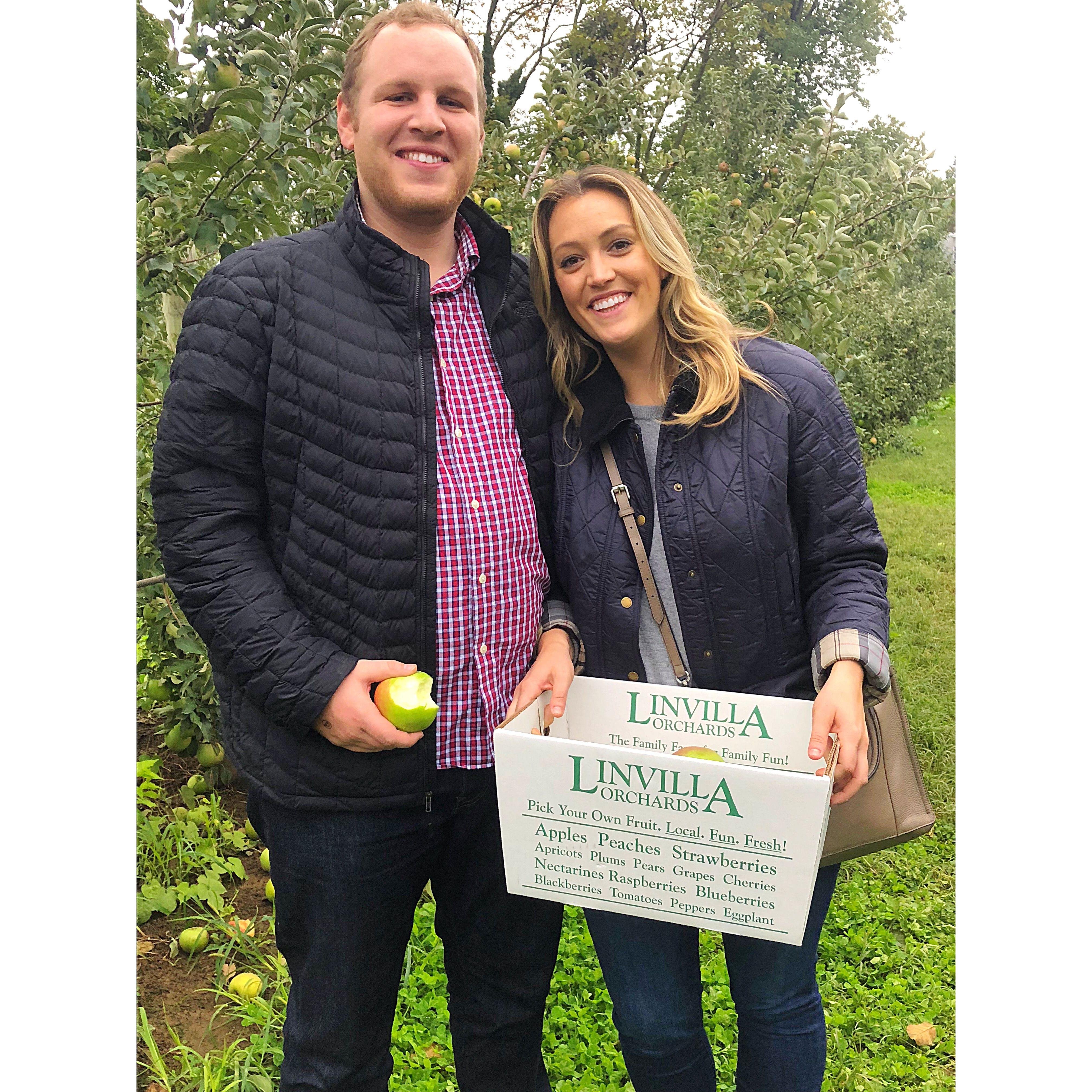 Colbys first time apple picking!