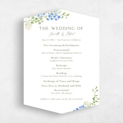 Blue Diamond Wedding Program - Rydal