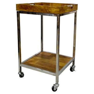 Silver & Wood Bar Cart - Threshold™
