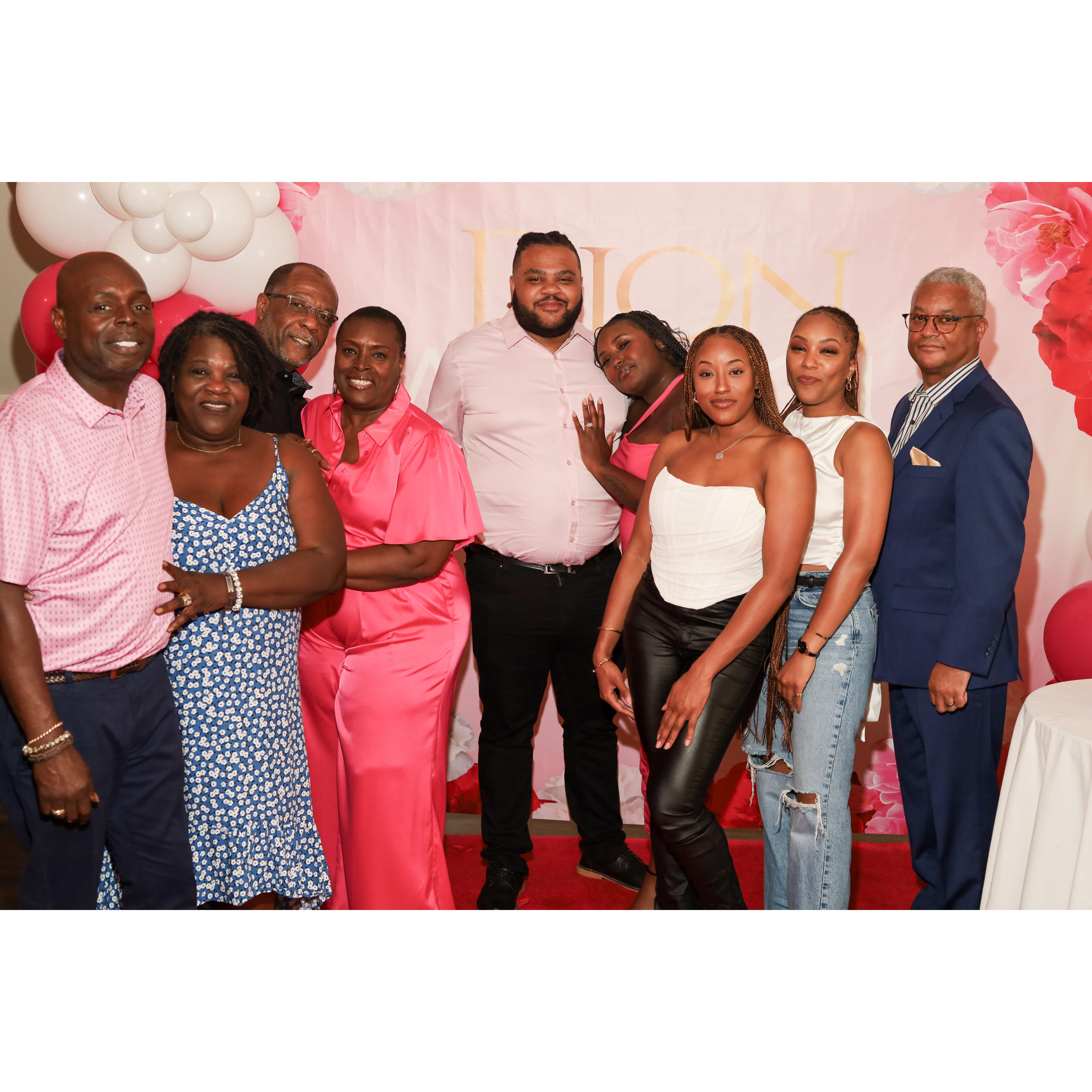 Mya's family at the proposal party.