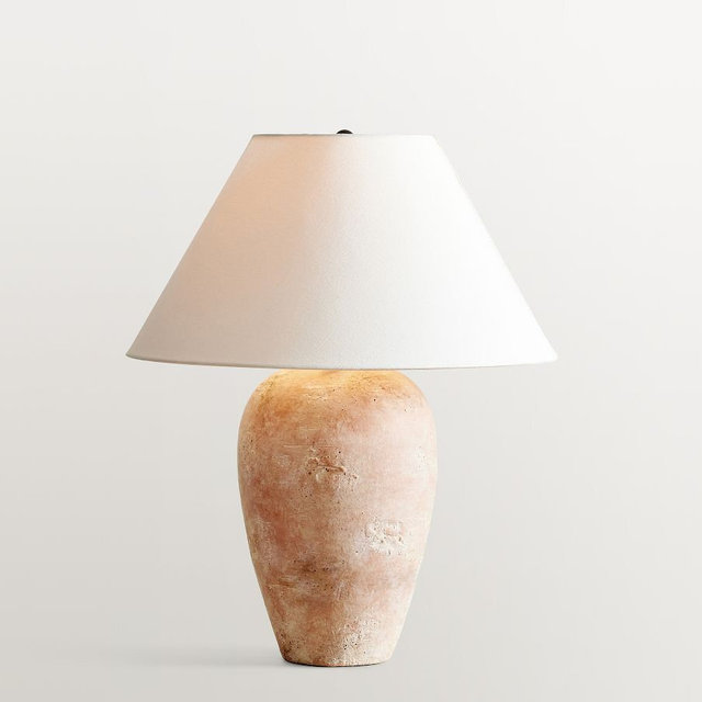 Canyon Ceramic 24" Table Lamp, Terra Cotta, Small