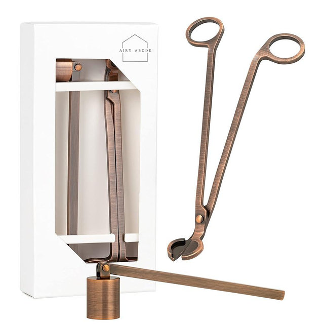 Candle Wick Trimmer and Candle Snuffer Accessory Set – Brushed Copper