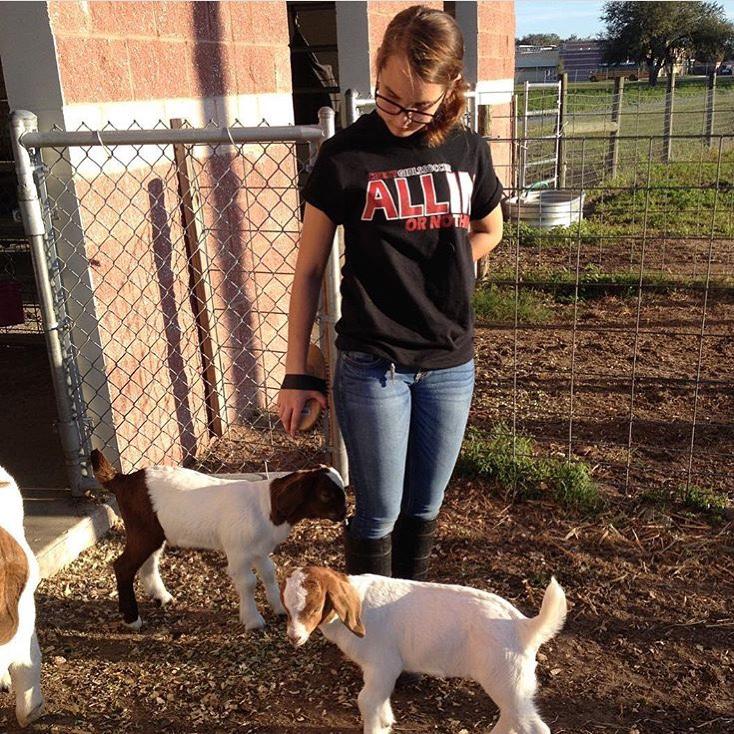 We both showed goats in high school!