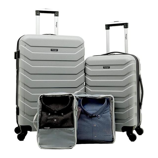 Wrangler 4 Piece Luggage and Packing Cubes Set, Shark