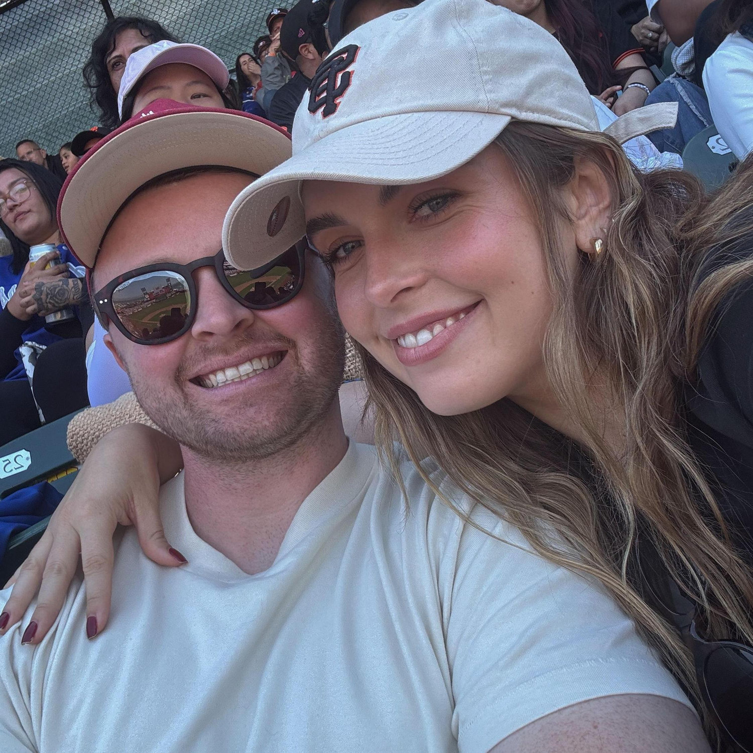 Giants game, the day before he proposed!