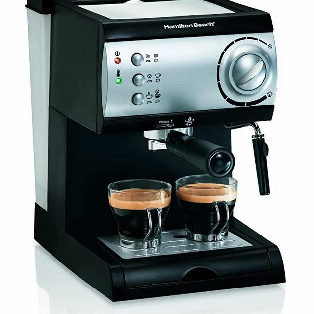 Hamilton Beach Espresso Machine with Steamer - Cappuccino, Mocha, & Latte Maker (40715)
