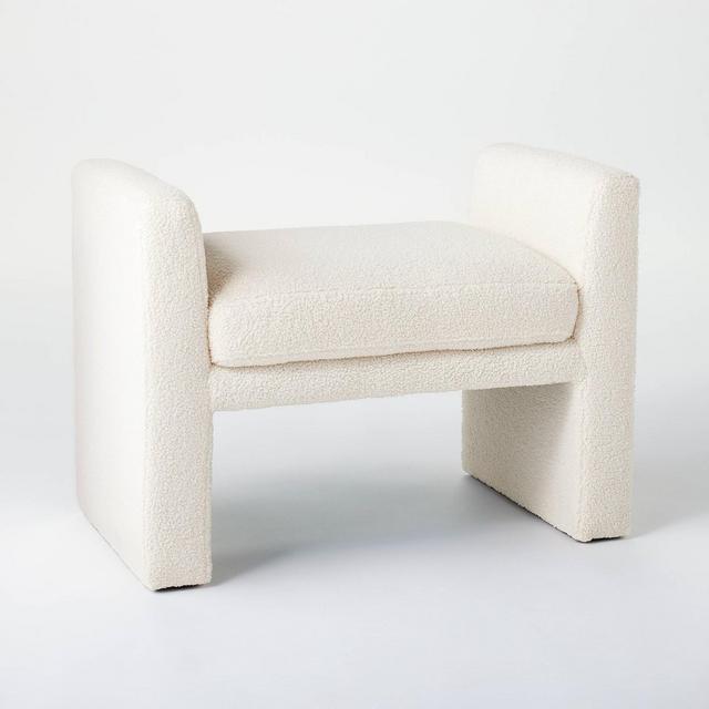 Vernon Ottoman Cream Faux Shearling - Threshold™ designed with Studio McGee