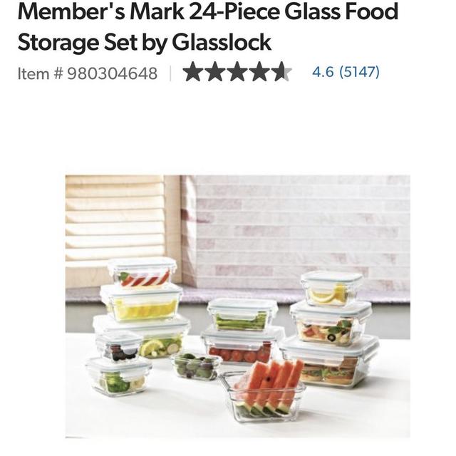 Sam’s Club | Members Mark 24-Piece glads food storage set by glasslock