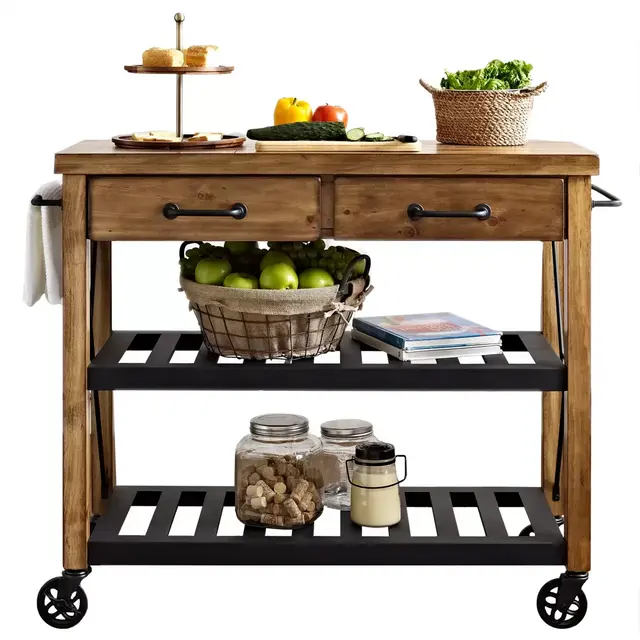 Crosley Roots Rolling Rack Industrial Kitchen Cart