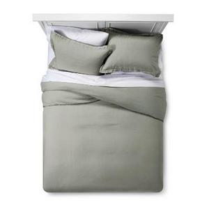 Cashmere Gray Lightweight Linen Duvet Cover Set (Full/Queen) - Fieldcrest®
