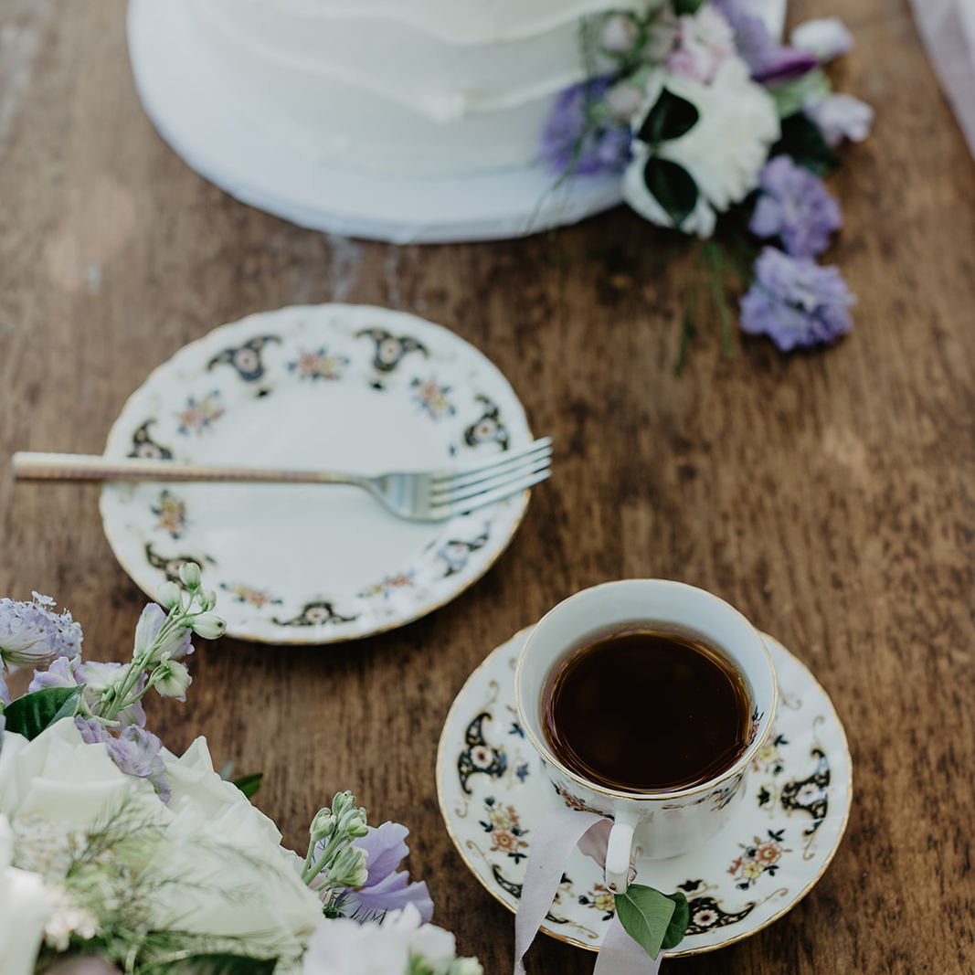 Tea with Stacey's great-grandmother's 100 year old bone china.
