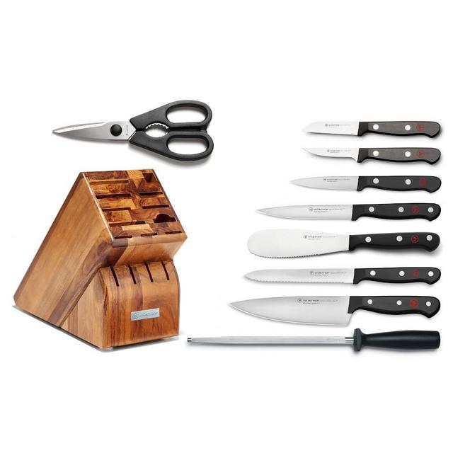 Wüsthof Gourmet 10-Piece Knife Block Set, Acacia