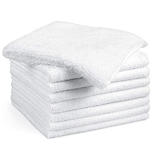 AIDEA Microfiber Cleaning Cloths White, Strong Water Absorption, Lint-Free, Scratch-Free, Streak-Free, Dish Towels White (11.5in.x 11.5in.)—8PK