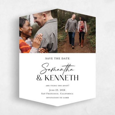 White Diamond Wedding Save the Date - Sidney Portrait