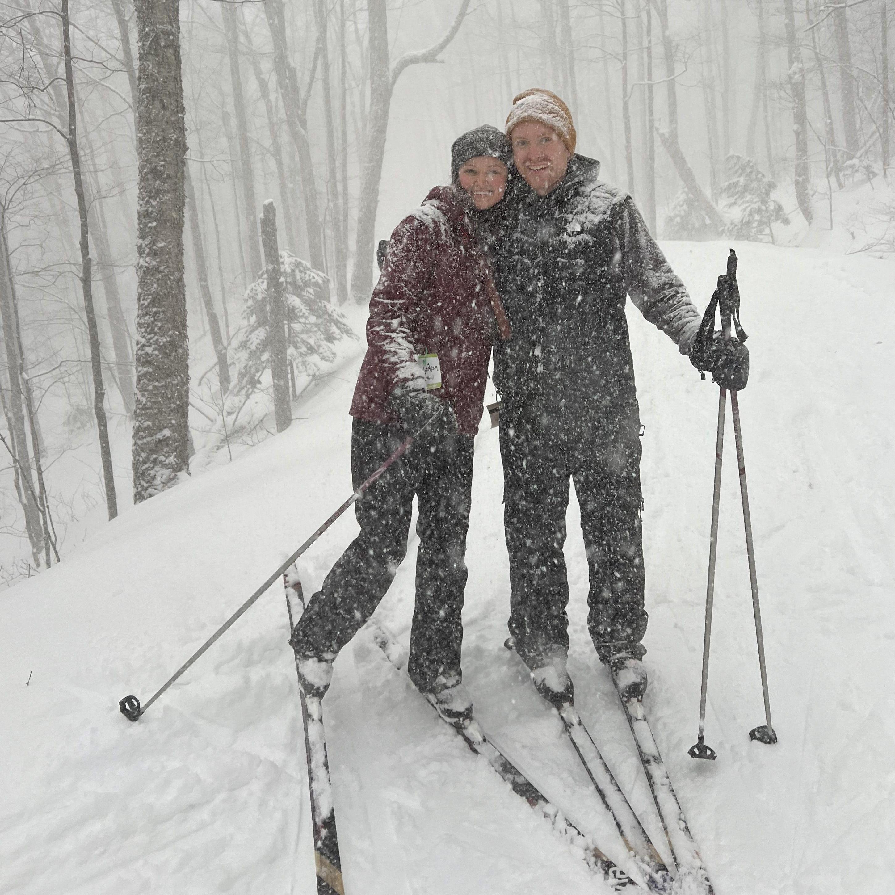Cross country skiing in Vermont with friends