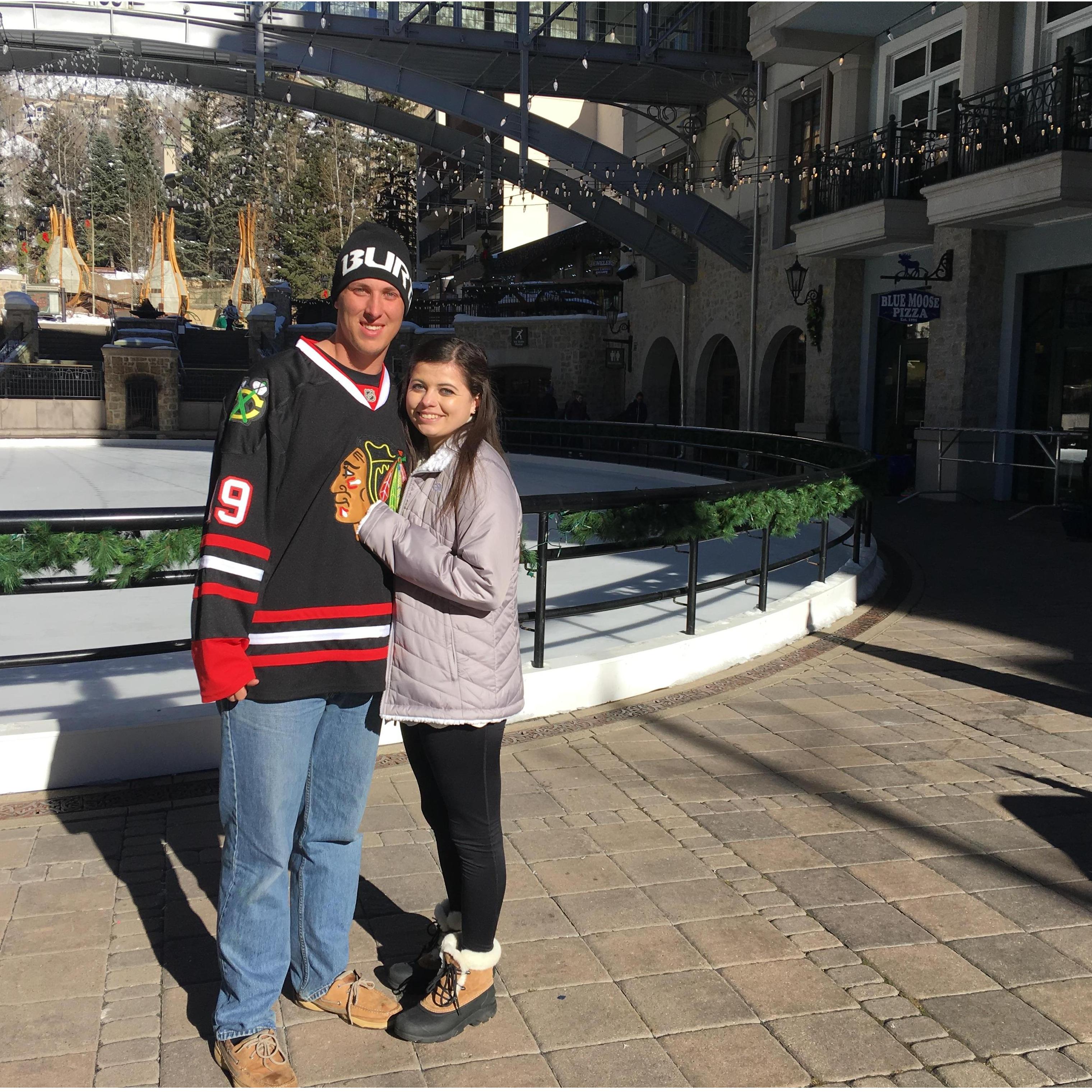 Our first trip to Vail, right before Julia taught Brett how to snowboard