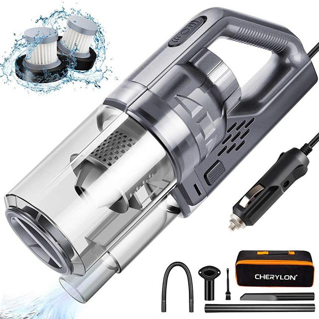 Car Vacuum, CHERYLON Portable Car Vacuum Cleaner High Power 150W/7500Pa for Car Interior Cleaning with Wet or Dry for Men/Women, 16.4 Ft Corded…