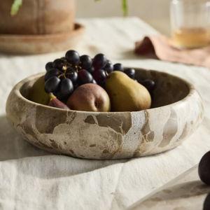 Butterscotch Marble Serving Bowl
