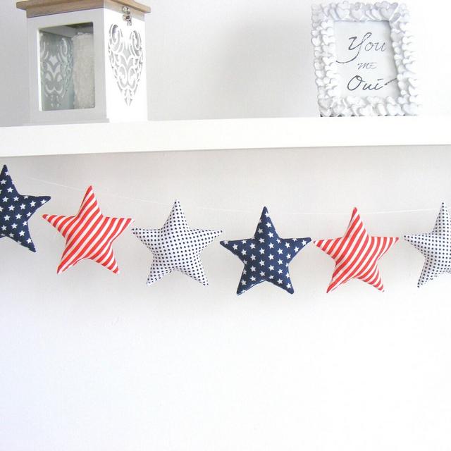 4th of July Garland Patriotic Garland 4th of July Decor American Decor 4th of July Banner Patriotic Gifts