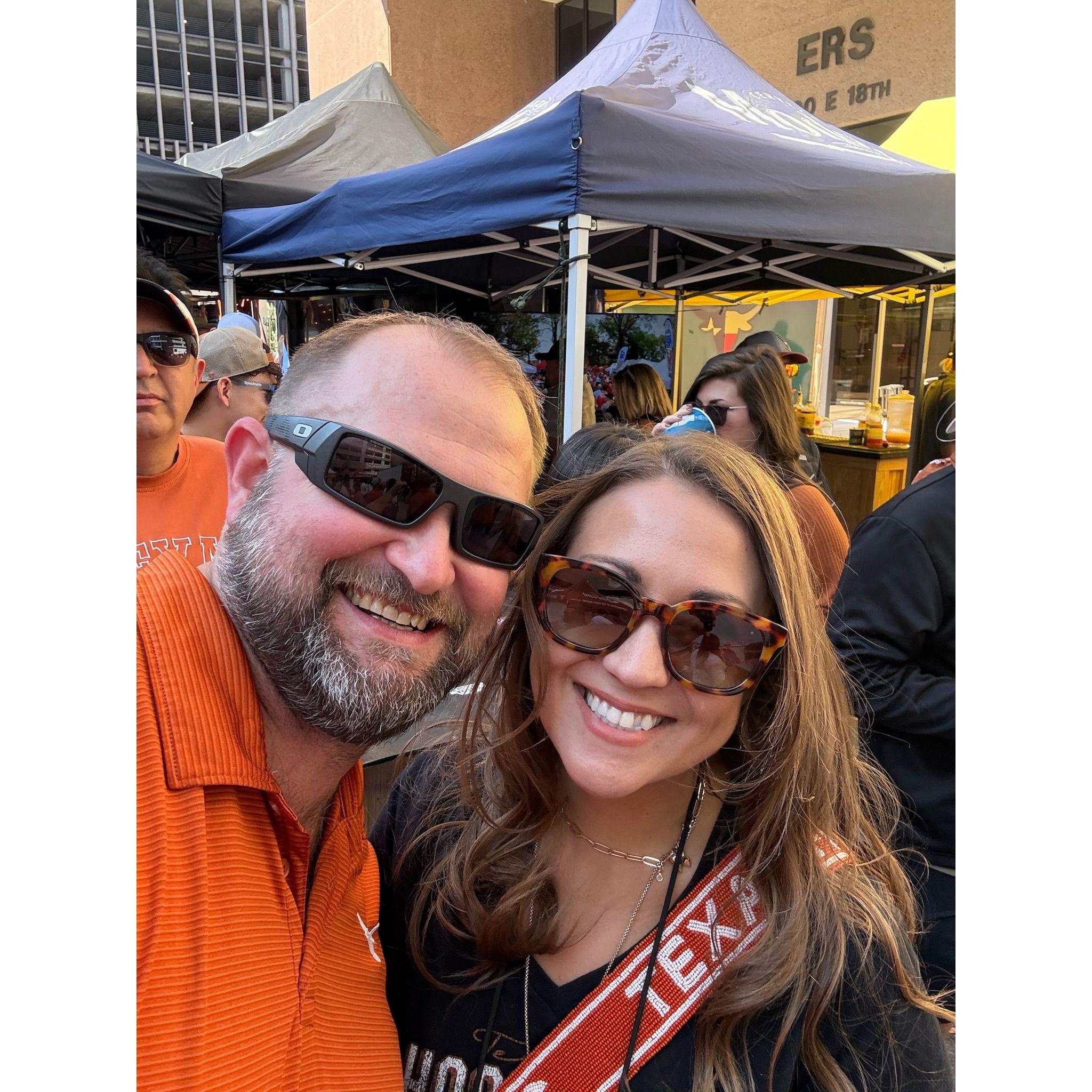 At our work Tailgate - Hook 'em Baby! Born & Raised that our blood runs Burnt Orange!
