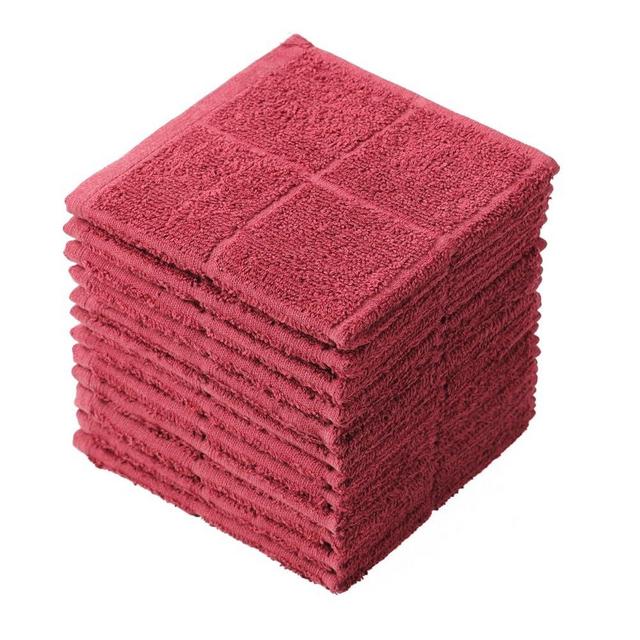 Glynniss Dishcloths Kitchen Highly Absorbent Dish Rags 100% Cotton Dish Cloths for Washing Dishes (red)