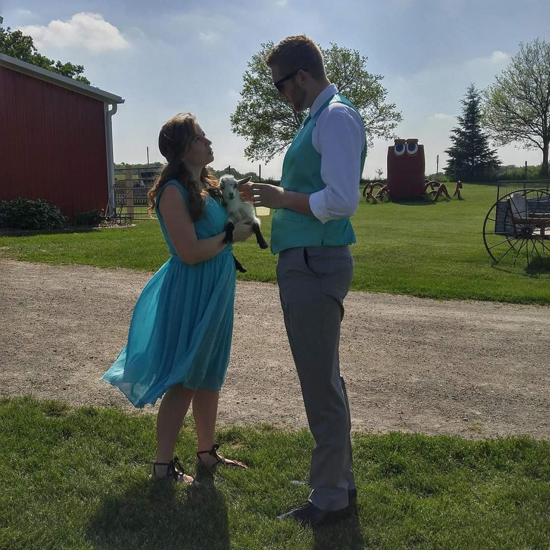 fighting over a goat at Erin and Nick's wedding. Erin still thinks I should have kept the goat