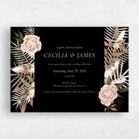 Black Wedding Invitation - Segovia Landscape