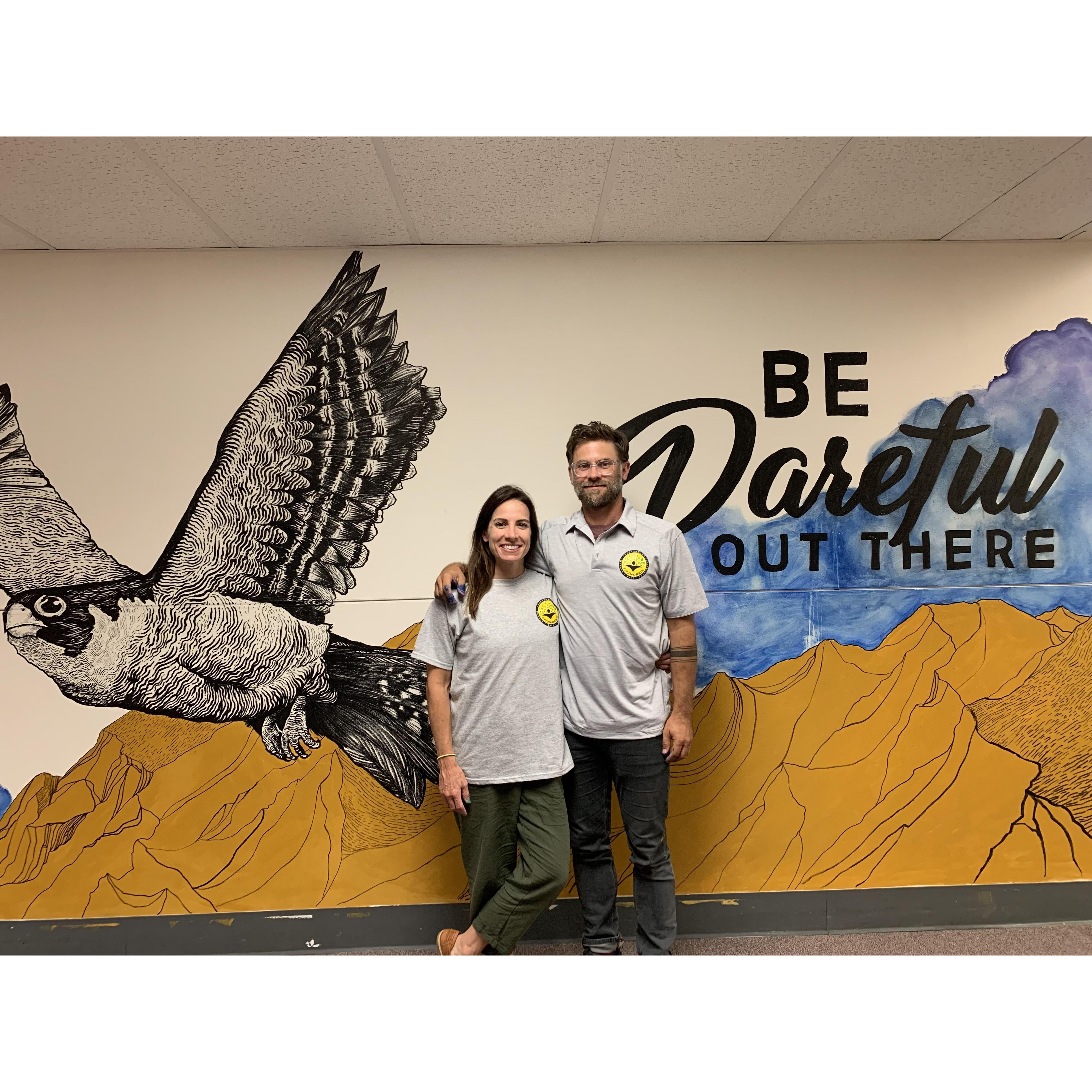 Painting a mural together at an elementary school in Denver.