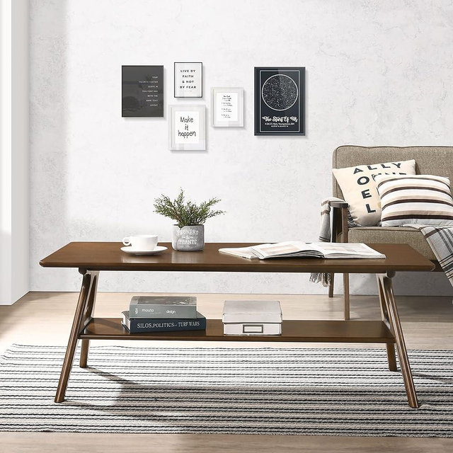 Roundhill Furniture Arona Coffee Table, Brown