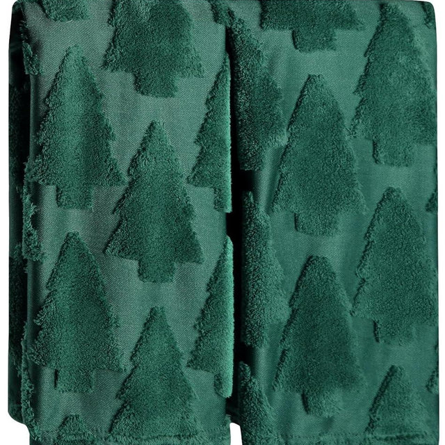 Quera 2 Pack Hand Towels Winter Christmas Tree Green Bathroom Decorative Towels Set for Drying, Cleaning, Cooking, Holiday 13.7'' x 29.5''