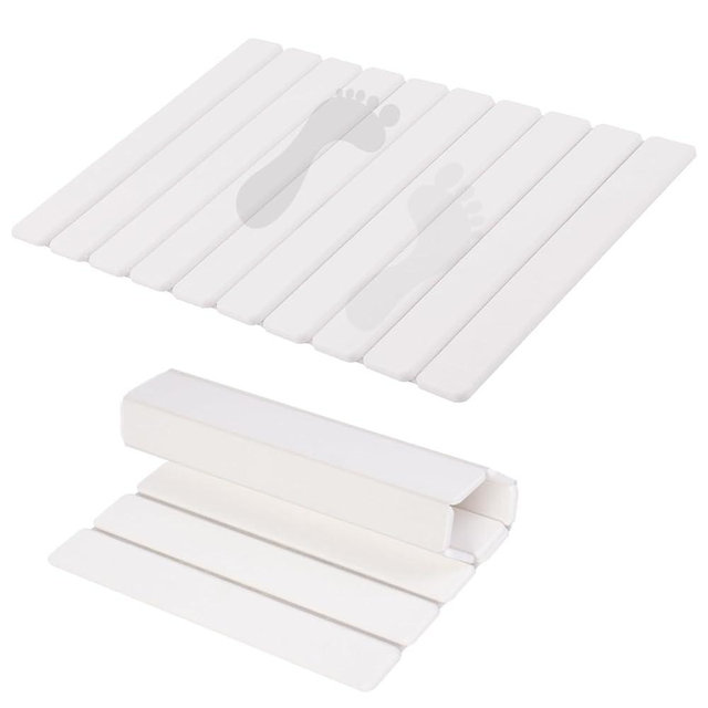 BoxedHome Foldable Stone Bath Mat,Super Absorbent Diatomaceous Earth Mat,24”x 16” Non-Slip Quick Drying,Luxury Dry Pad for Bathroom, Nature