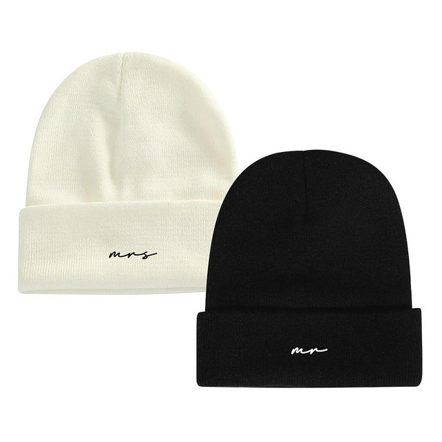 GroomBrideGifts Honeymoon Essentials Gifts, Wedding Anniversary Ideas for Couples Hubby Wifey Her Him Winter Cap.