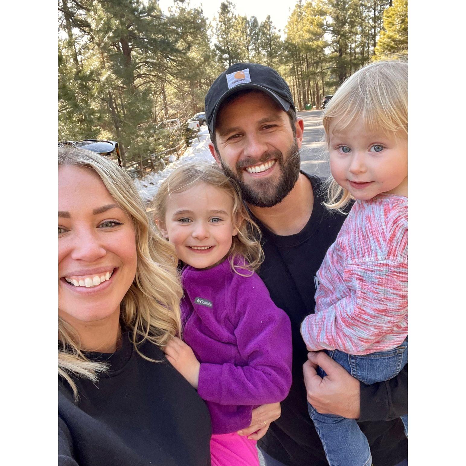 Cabin days and long walks (which means tired legs and getting carried) with our nieces!
