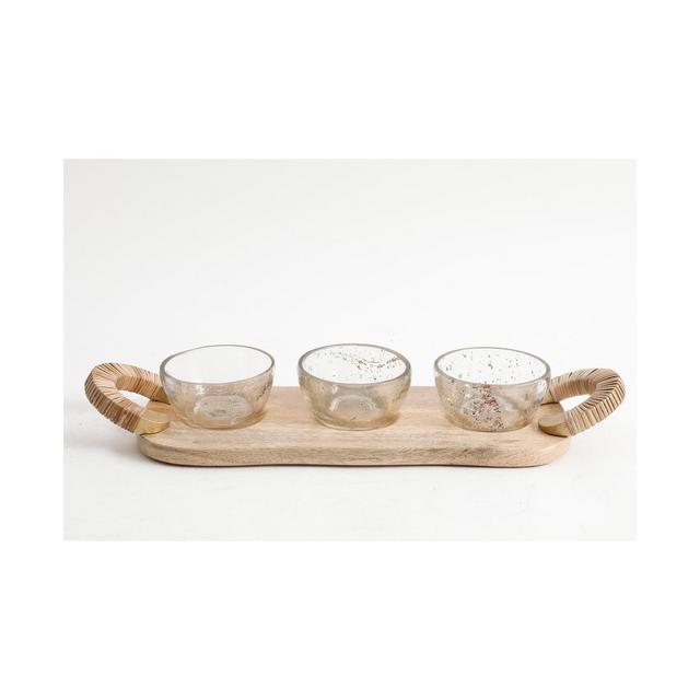 Cravings by Chrissy Teigen Set of 3 glass bowls with Coordinated Serving Board, Created for Macy's