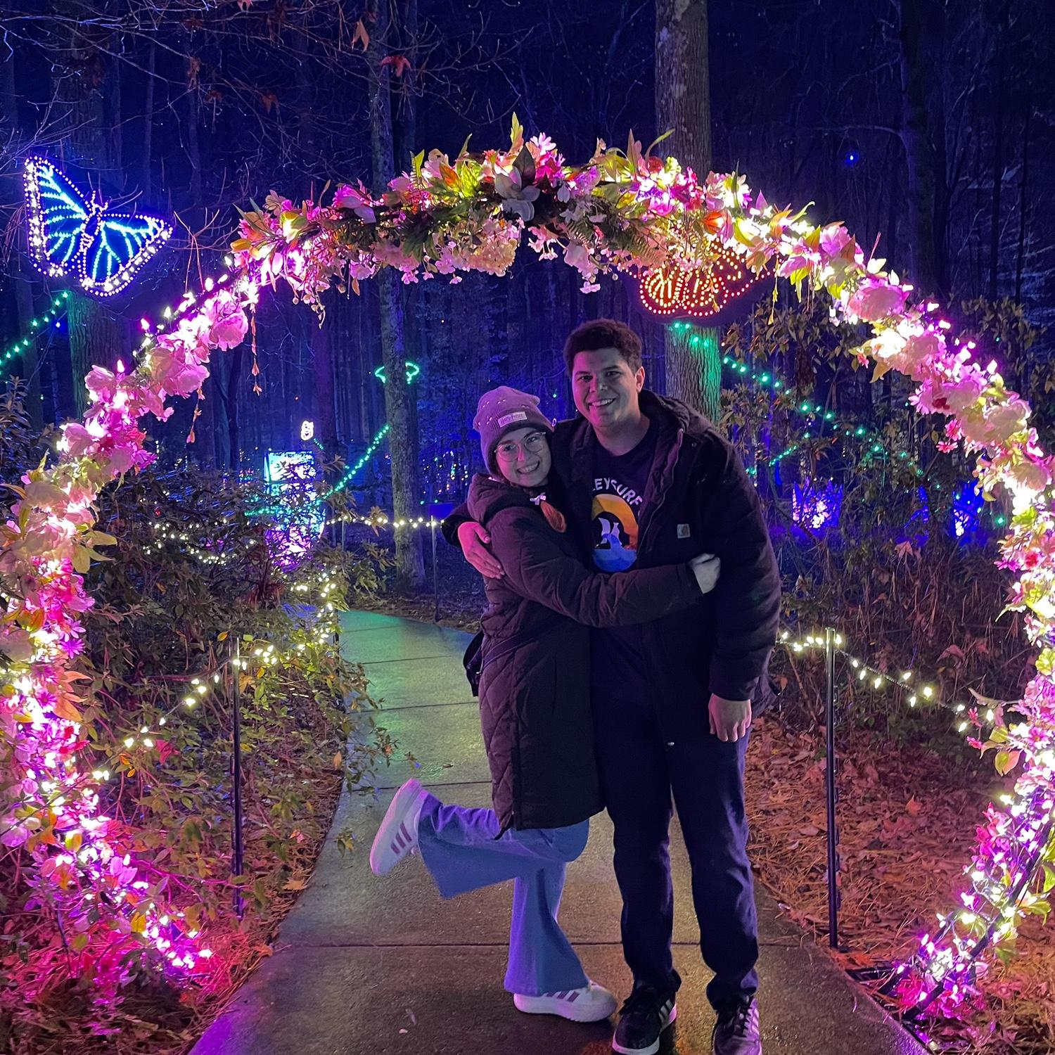 Ann Marie Sculpture Garden lights to celebrate the new year!