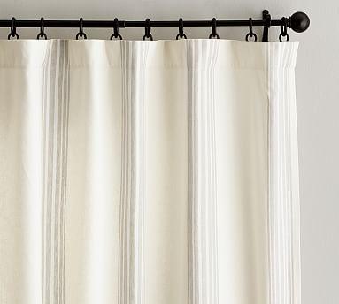 Riviera Stripe Curtain - Sandalwood