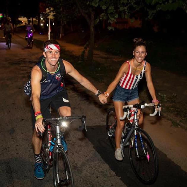 Annual Moonride (a bike ride at night through the city under the moonlight), our favorite charity event in Atlanta, Georgia.