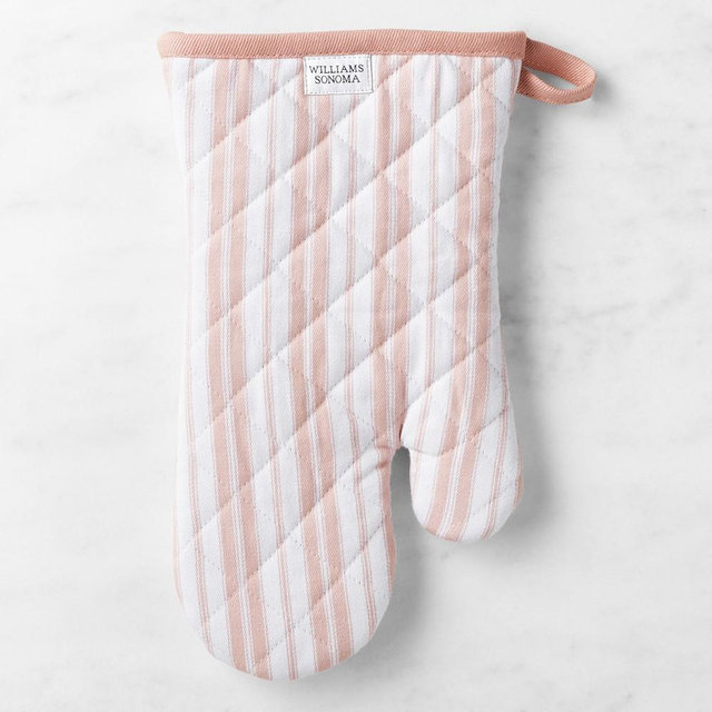 Williams Sonoma Heritage Stripe Oven Mitt, Dusty Rose