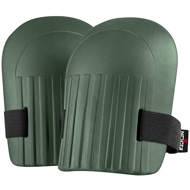 NoCry Gardening, Cleaning & Work Lightweight EVA Foam Knee Pads for Men and Women with a Comfortable, Waterproof Cushion, Soft Inner Liner, and Strong, Adjustable Hook'n'Loop Straps. Green