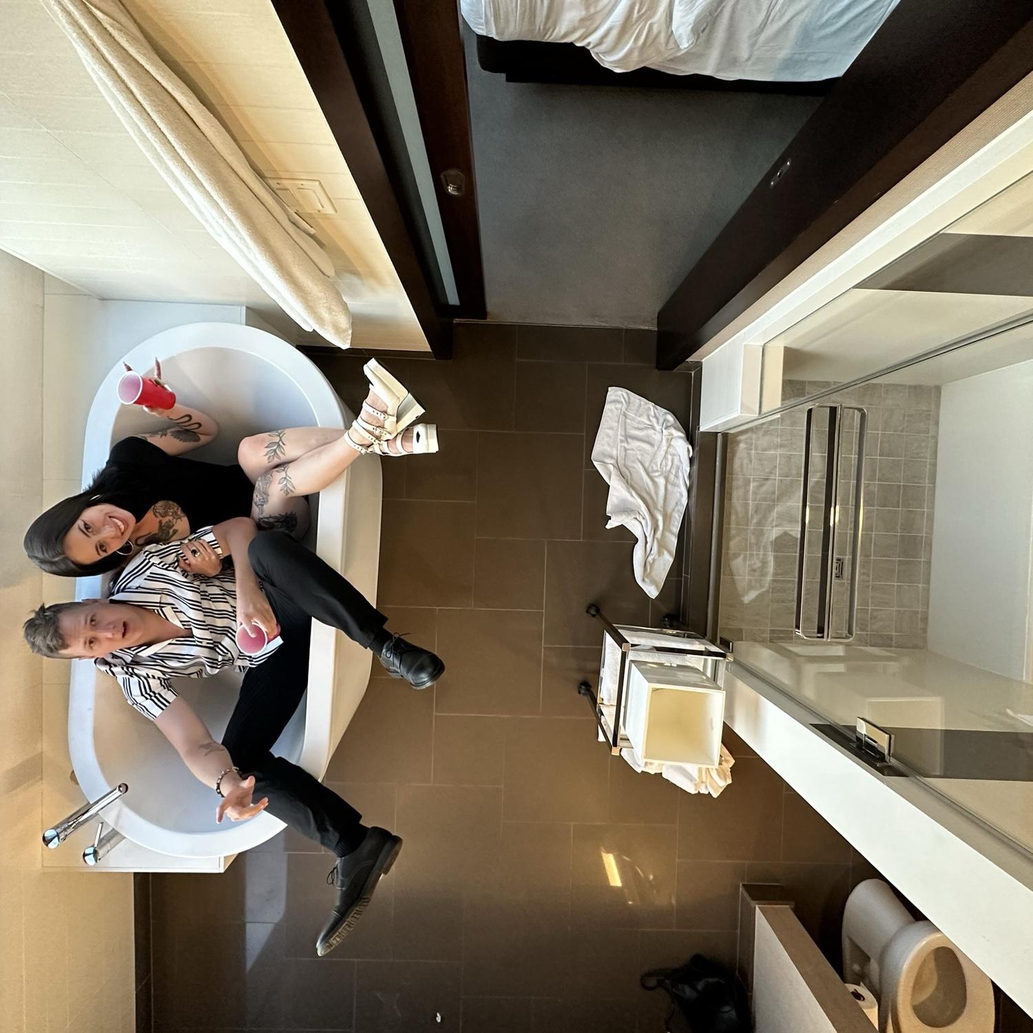 Our first vacation! For some reason it called for a bathroom photo shoot..🍻