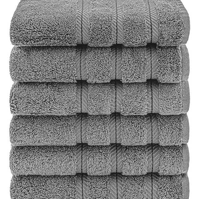 American Soft Linen Luxury Hotel & Spa Quality, Turkish Cotton, 16x28 Inches 6-Piece Hand Towel Set for Maximum Softness & Absorbency, Dry Quickly - Black