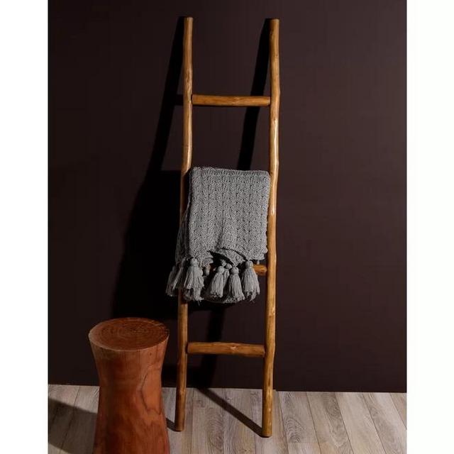 Foundry Select 60'' Solid Wood Blanket Ladder, Color: Natural