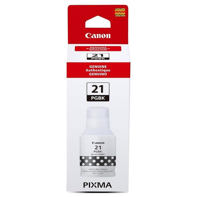 Canon GI-21 Genuine Pigment Black Ink Bottle, Compatible with Megatank PIXMA G1220, G2260, G3260, G1230, G2270, G3270, G4270, G3290, and G4280 Printers
