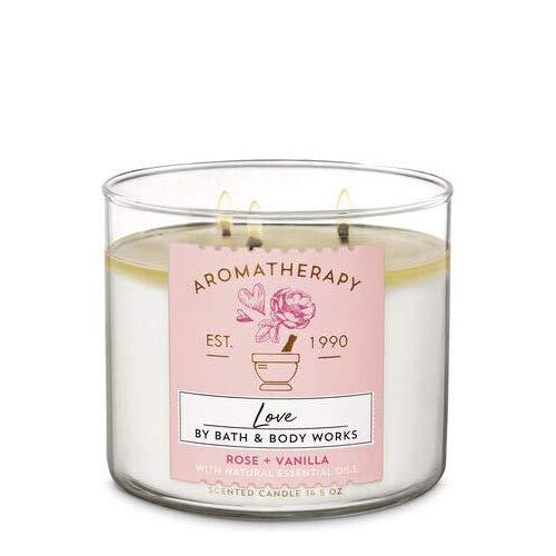 Bath & Body Works 3-Wick Aromatherapy Candle in LOVE — ROSE & VANILLA