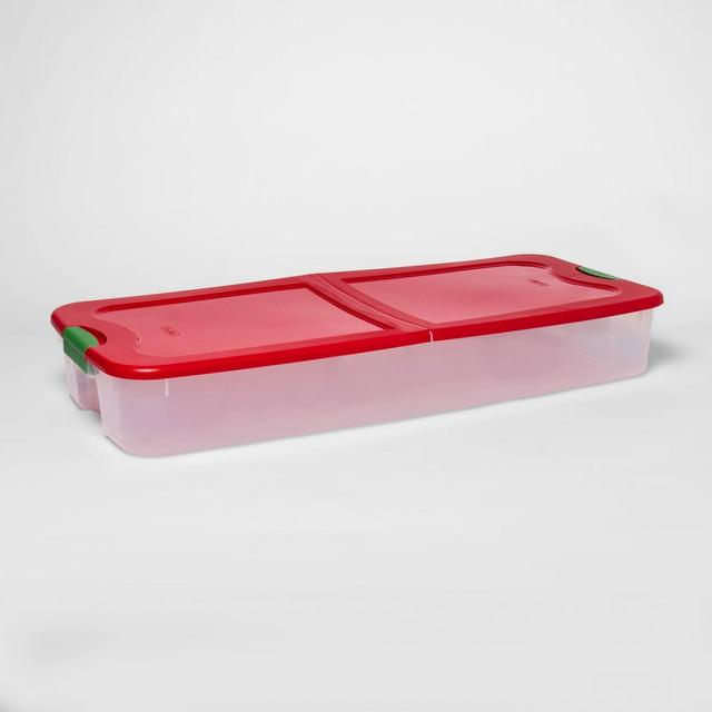 74qt Ultra Clear Underbed Box Red Lid - Wondershop™