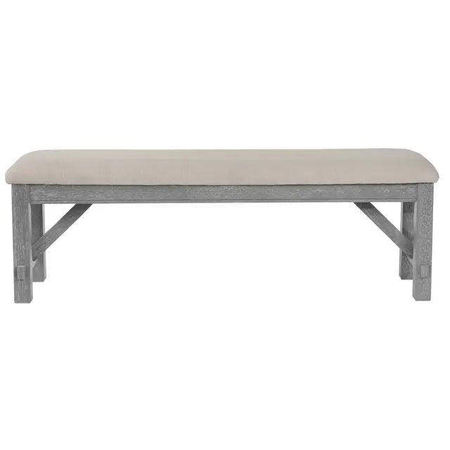 Powell Turino Dining Bench in Grey Oak/Tan