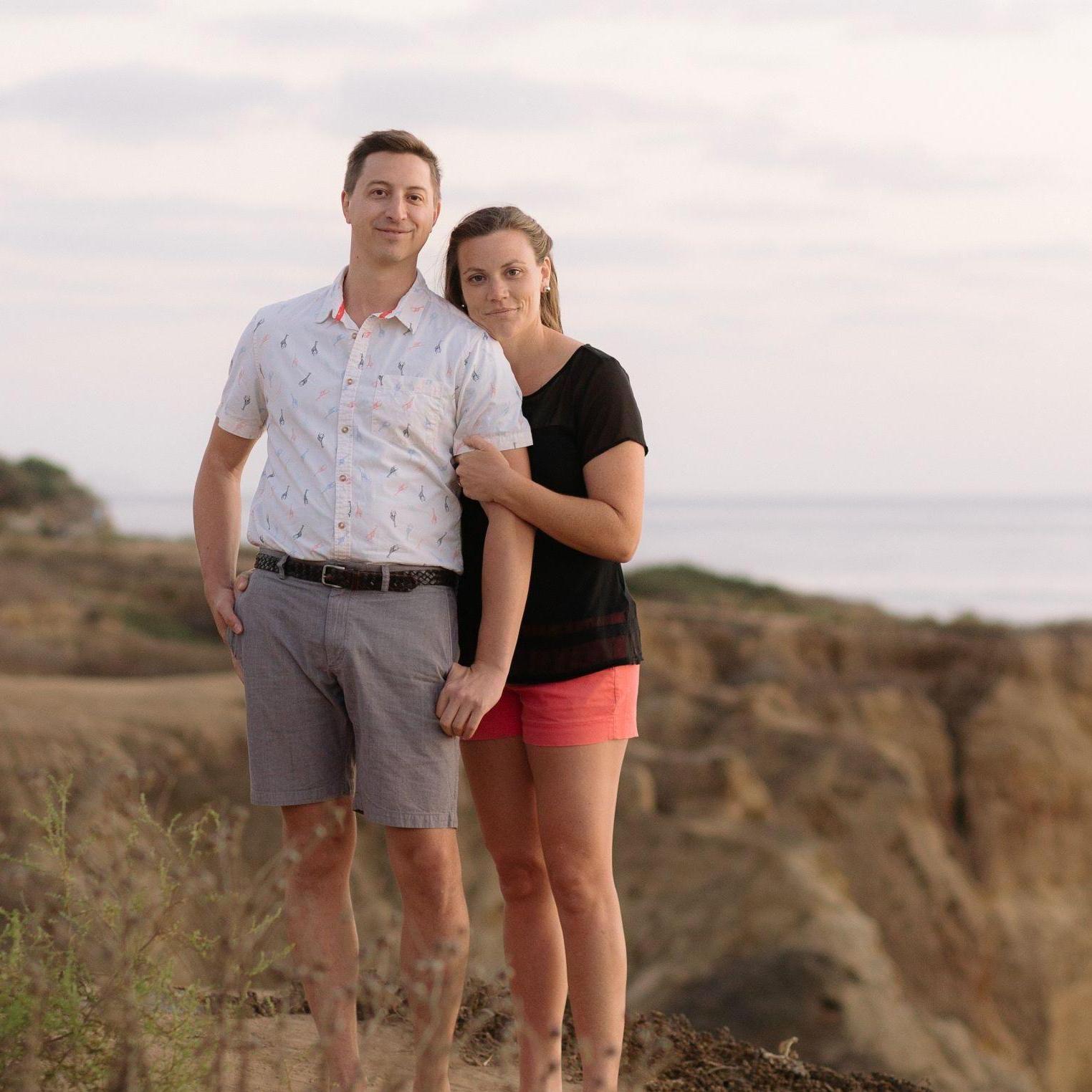 Our engagement photos at Sunset Cliffs with Heidi-O-Photo