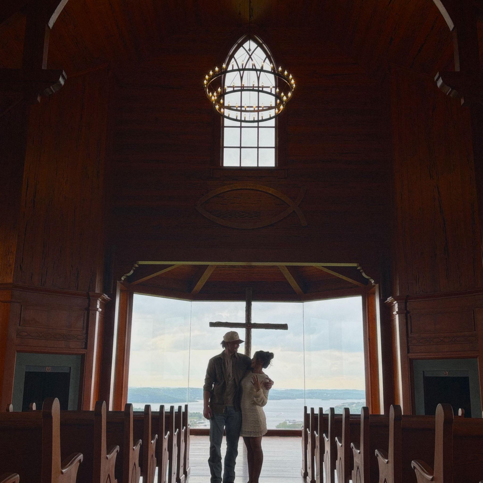 Right after we got engaged in the Chapel of the Ozarks, in Missouri :)